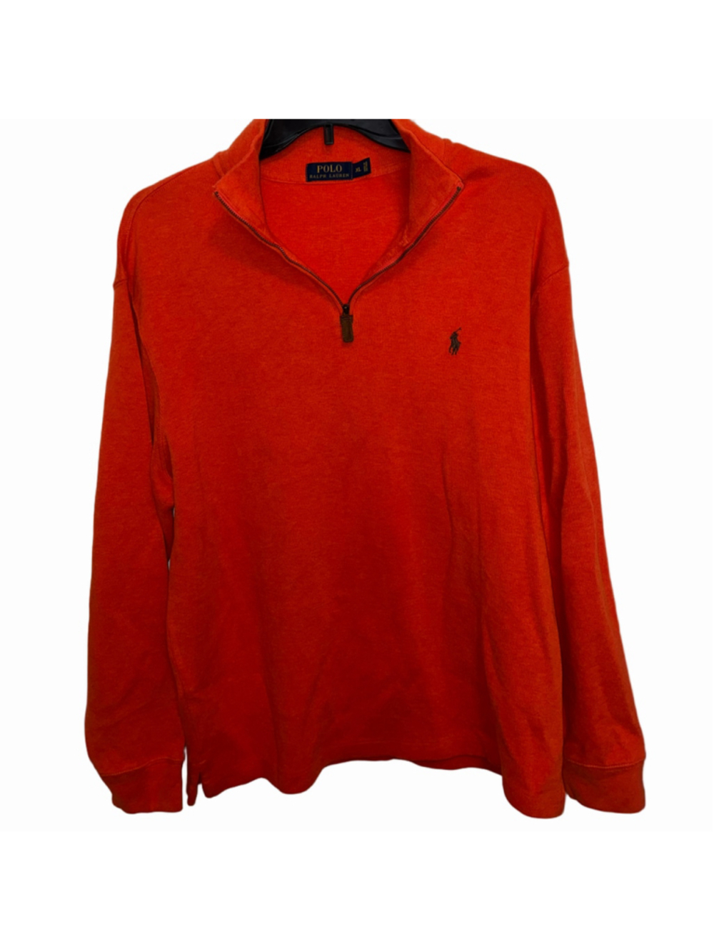 Men's Polo Ralph Lauren 1/4 Zip Up Sweater Orange Size XL